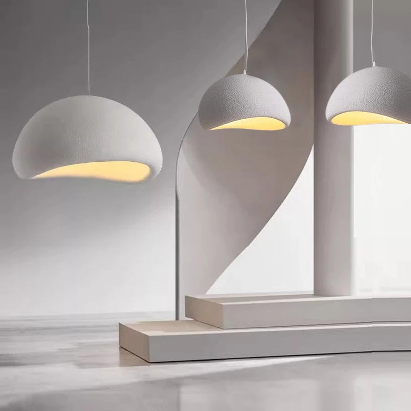 Lustre LED Estilo Wabi Sabi E27 — Pendente para Sala de Jantar, Quarto e Bar