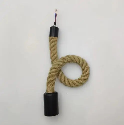 Pendente de Corda de Sisal Vintage Estilo Americano — Lustre Industrial Trançado para Bar e Sala