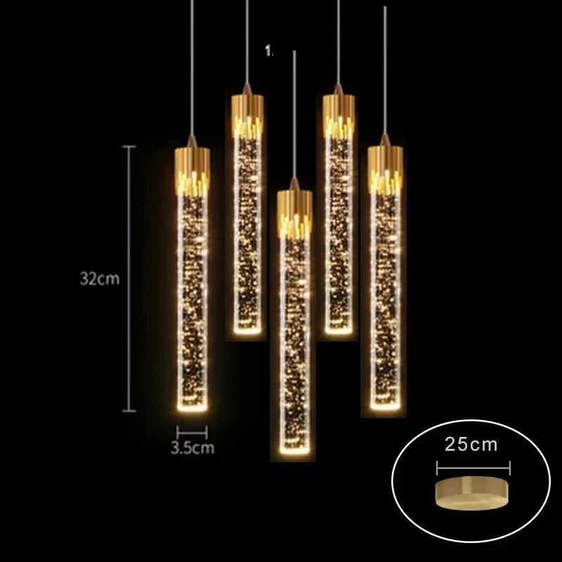 Lustre de Cristal de Luxo — Pendente Moderno para Sala, Cozinha e Quarto
