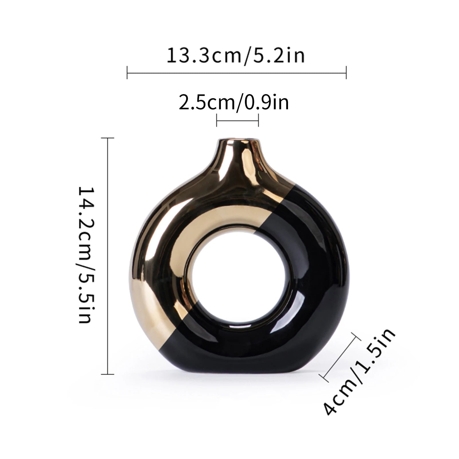 Vaso Cerâmica Floral Luxo Nórdico — Para Mesa de Jantar, Hotel e Decoração Festiva