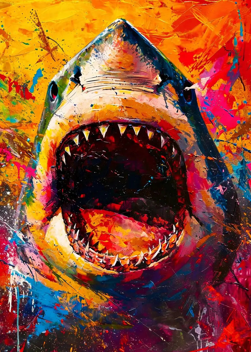 Quadro Decorativo Animais Abstrato Grafite — Leão, Tigre e Lobo para Sala