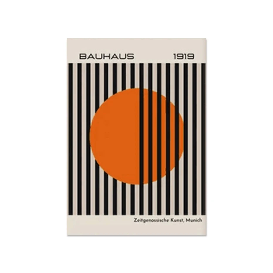 Quadro Decorativo Geométrico Abstrato Bauhaus — Arte Mid Century para Sala