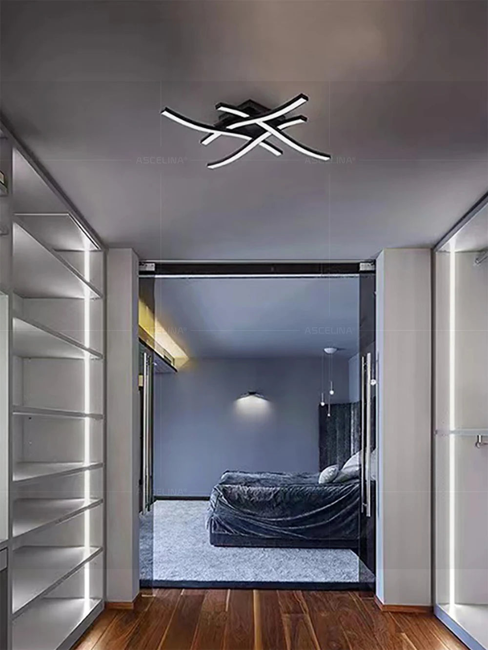 Luminária de Teto LED Onda — Lustre Decorativo para Sala, Quarto e Corredor