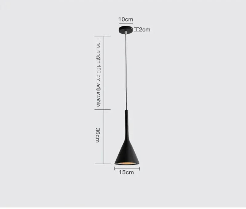 Pendente LED E27 Preto e Branco — Luminária de Mesa para Quarto e Sala de Jantar