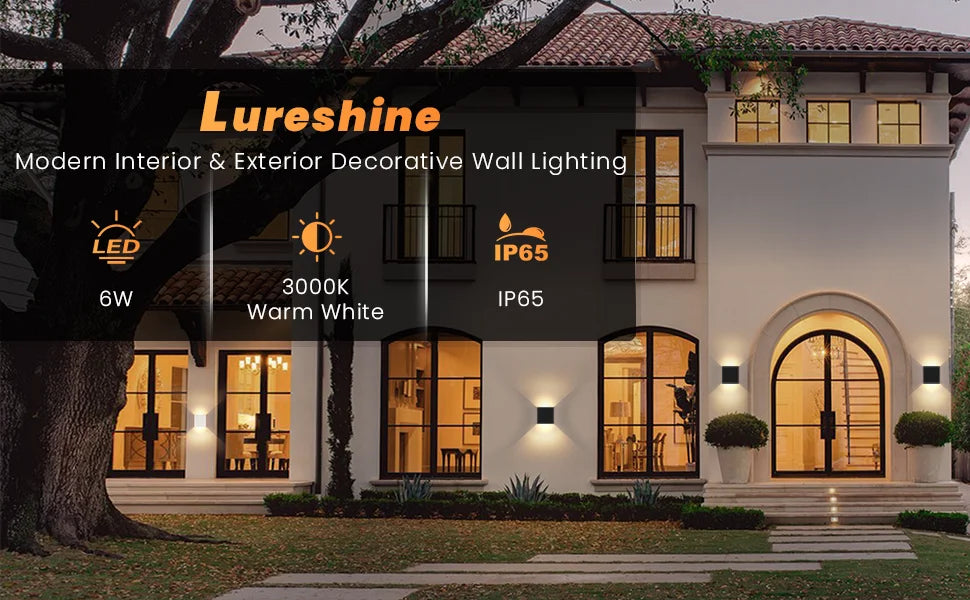 Arandela LED 6W Moderna IP65 — Luz Cima e Baixo para Sala, Corredor, Quarto e Área Externa