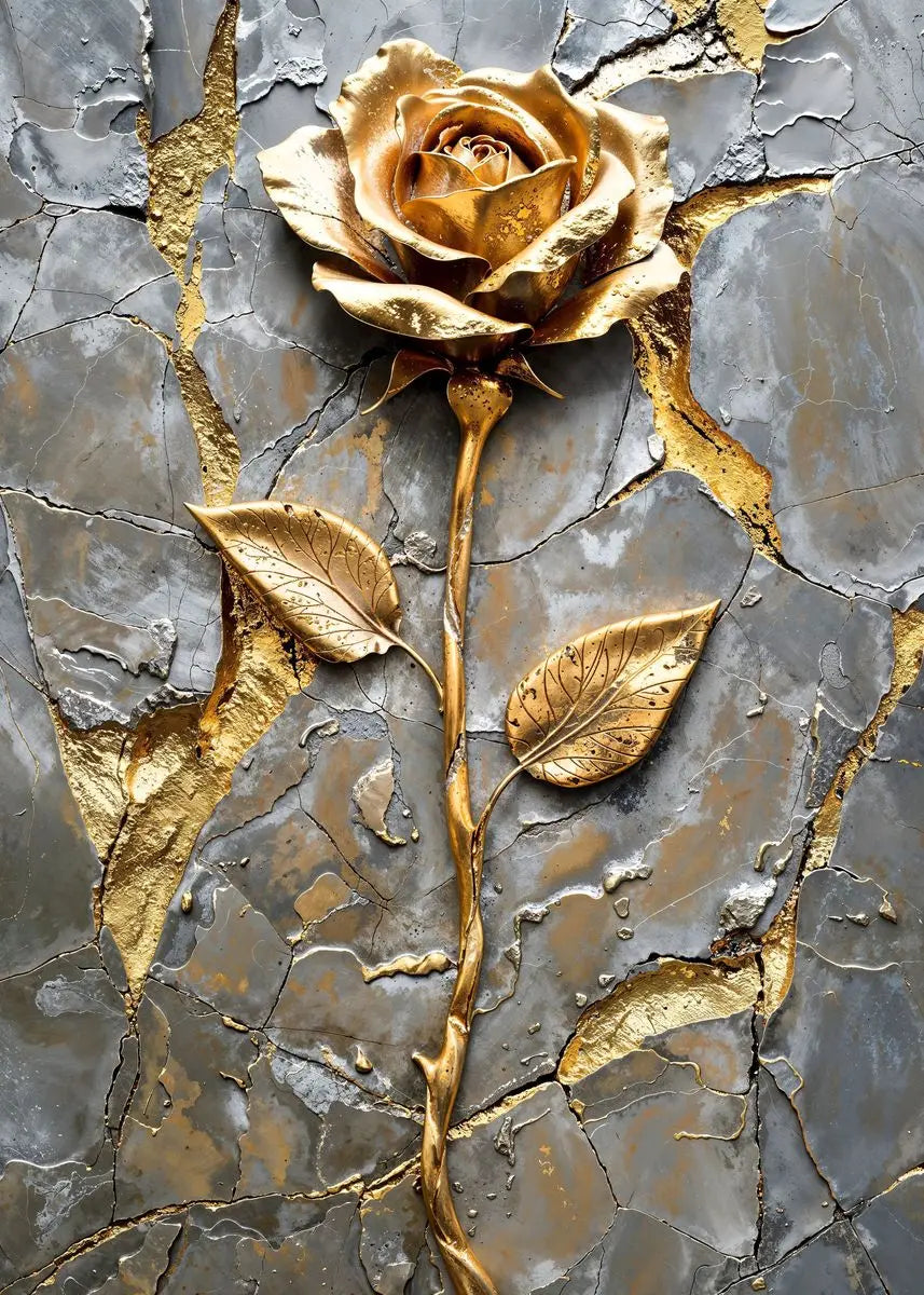Quadro Decorativo Árvore Dourada e Lua — Arte Abstrata Zen