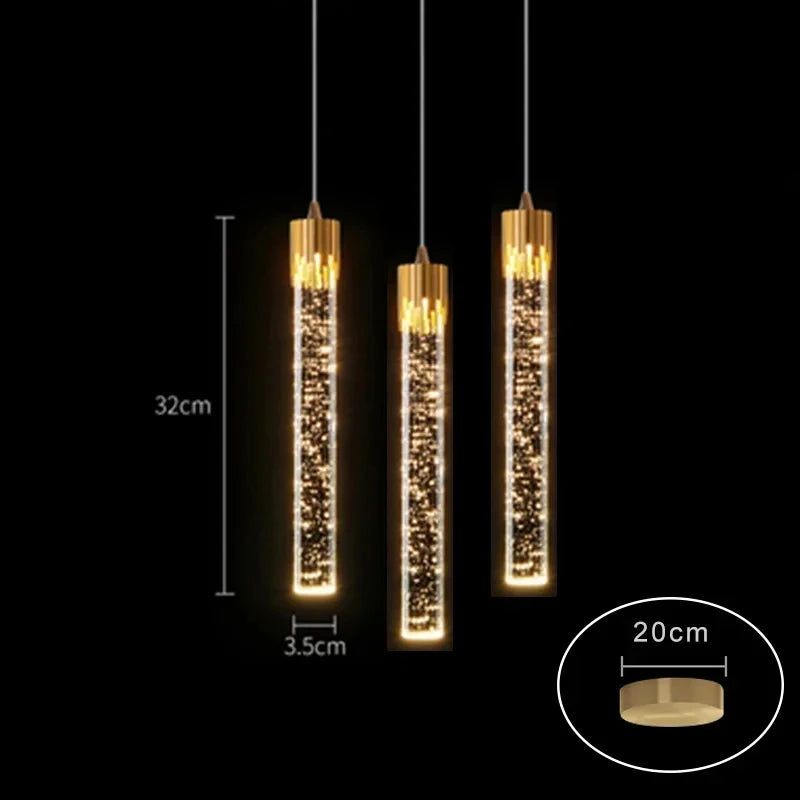 Lustre de Cristal de Luxo — Pendente Moderno para Sala, Cozinha e Quarto