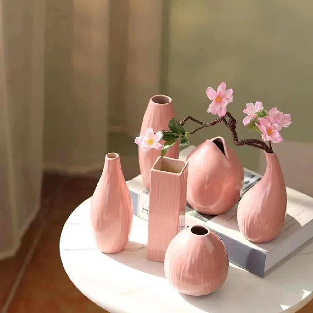Vaso Cerâmica Simples Hidropônico — Decoração de Mesa para Sala e Jantar