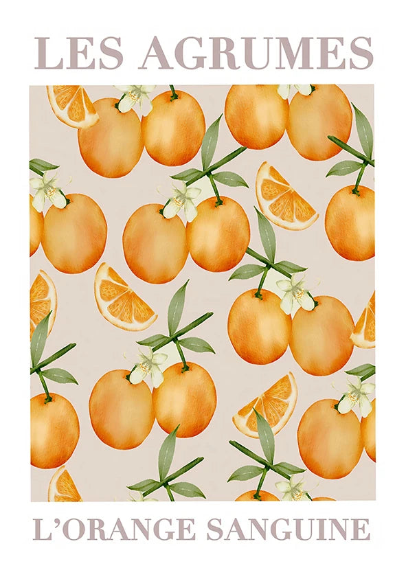 Quadro Decorativo Jardim de Limões Retrô — Arte Botânica para Sala e Escritório