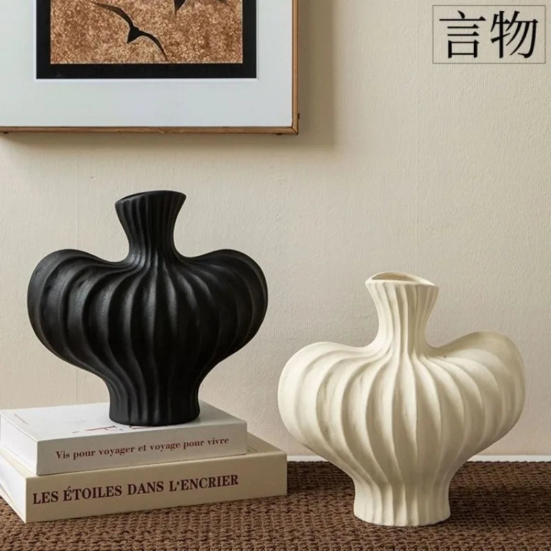 Vaso Plástico Estilo Cerâmica Hidropônico — Minimalista Moderno para Mesa e Sala