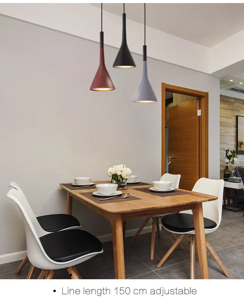 Pendente LED Branco E27 — Luminária de Lustre para Cozinha, Quarto e Sala de Jantar