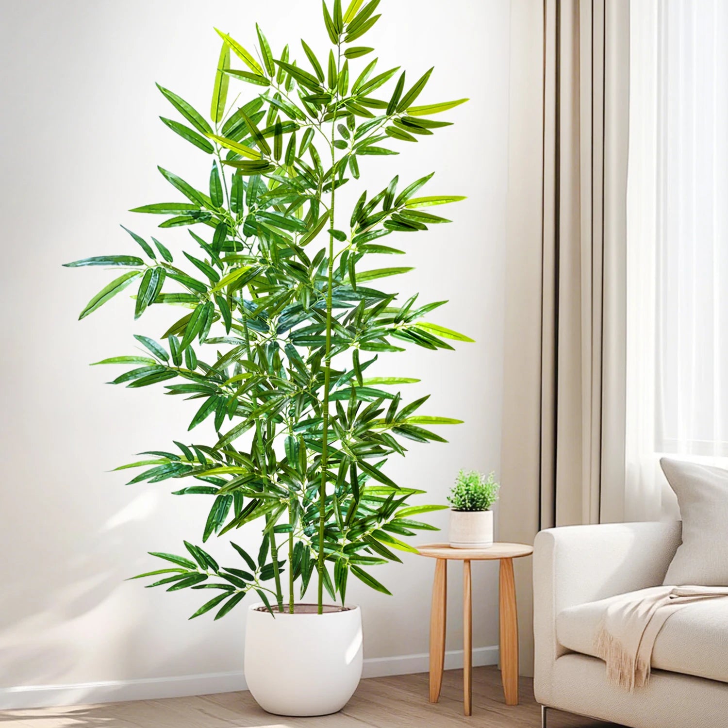 Bambu e Monstera Artificial 100 a 180cm — Exuberância Tropical Permanente para Jardim e Casa