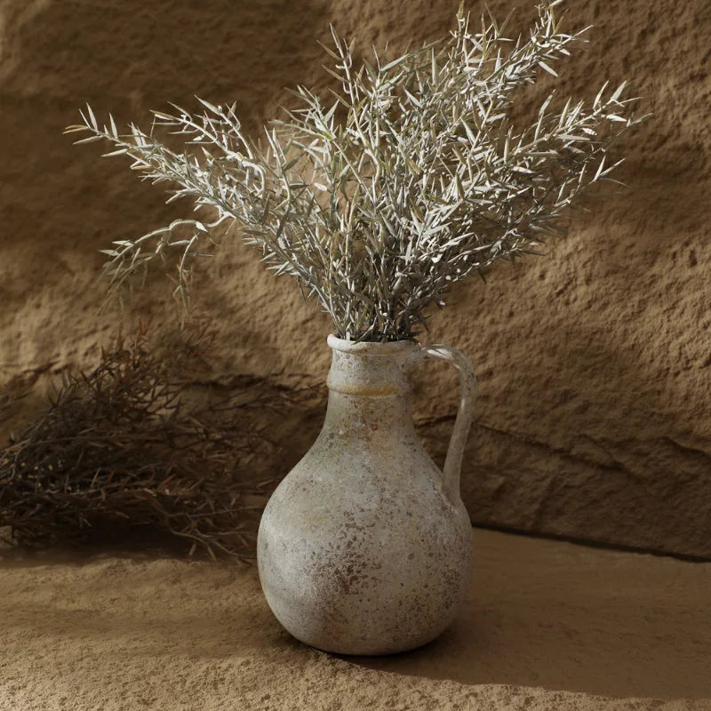 Vaso Cerâmica Retrô CAPIRON para Flores Secas Wabi Sabi — Nórdico para Estante e Sala