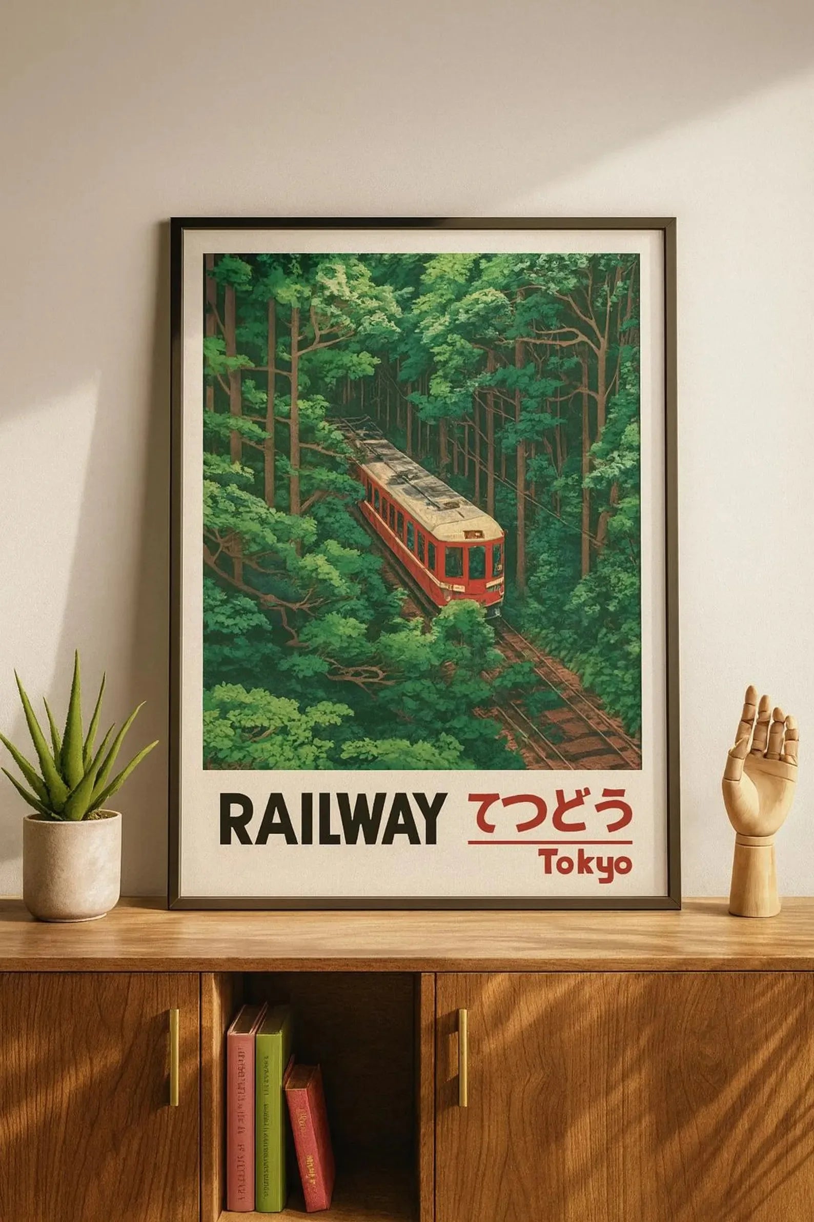 Quadro Decorativo Rua Japonesa Noite Chuvosa — Arte de Paisagem Retrô para Sala e Quarto