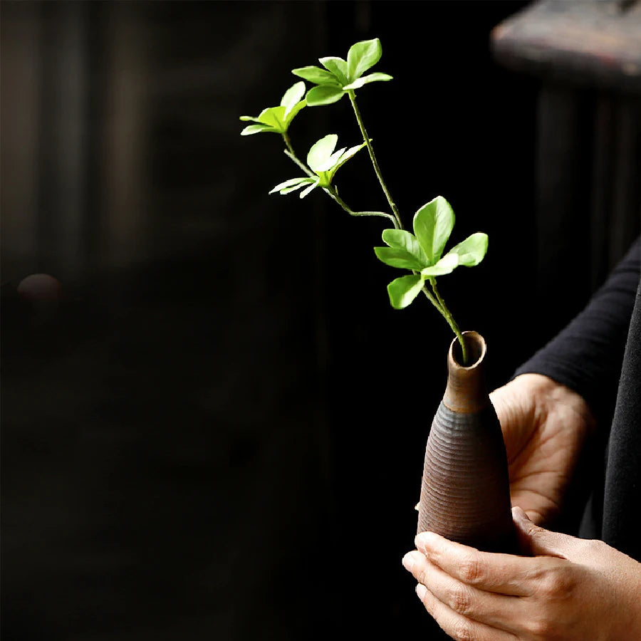Mini Vaso de Cerâmica Rústico Retrô — Vaso Hidropônico Decorativo para Mesa