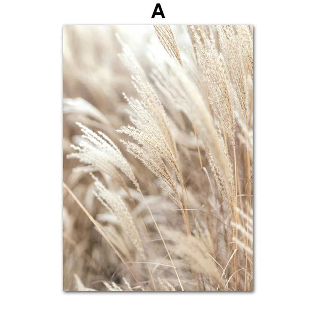 Quadro Decorativo Praia Boho Bege — Arte de Paisagem Nórdica para Sala