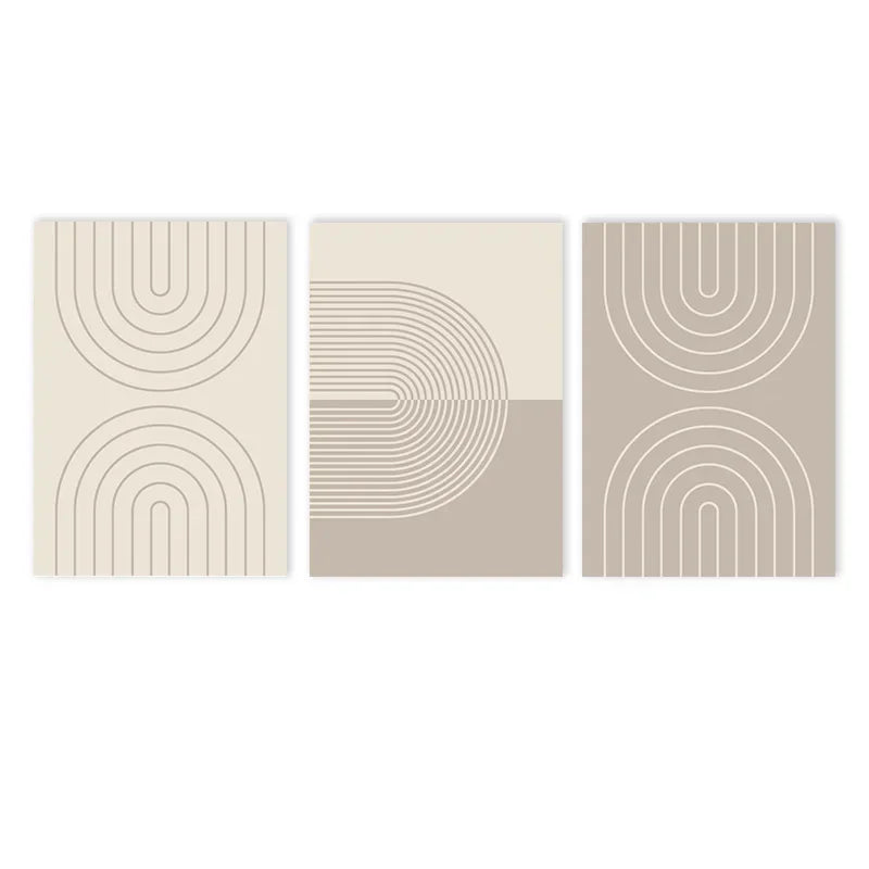 Quadro Canvas Bege Minimalista Boho — Poster Abstrato para Quarto e Sala Estilo Nórdico