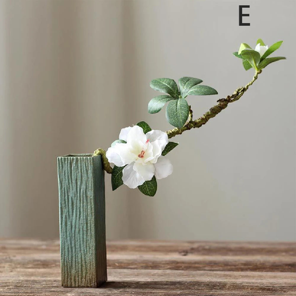 Vaso Cerâmica Pequeno Hidropônico para Mesa — Sala e Jantar Decoração Minimalista