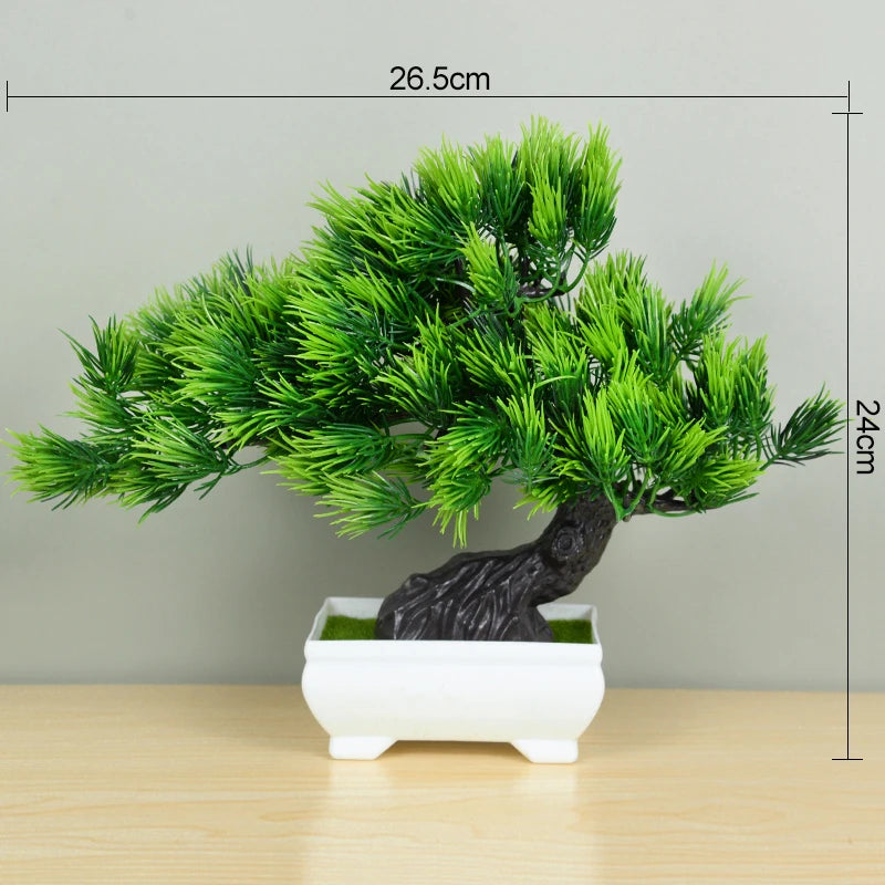 Bonsai Artificial com Vaso e Flores — Mini Árvore Decorativa para Mesa e Escritório