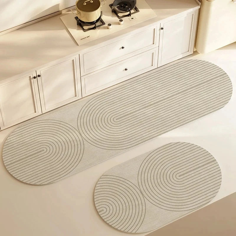 Tapete de Cozinha Diatomita Super Absorvente — Antiderrapante Lavável Longo