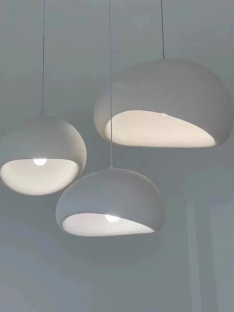 Lustre LED Estilo Wabi Sabi E27 — Pendente para Sala de Jantar, Quarto e Bar
