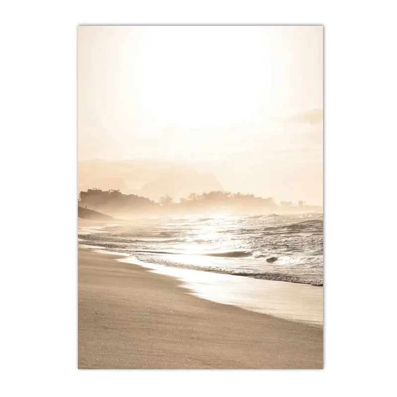 Quadro Decorativo Pôr do Sol Lago e Barco — Arte de Paisagem Nórdica para Sala