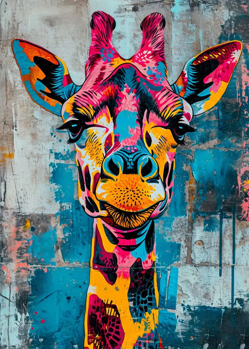 Quadro Decorativo Animais Abstrato Grafite — Leão, Tigre e Lobo para Sala