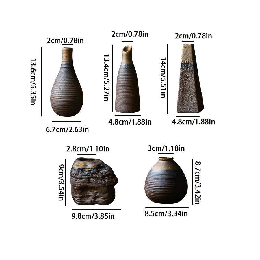 Mini Vaso de Cerâmica Rústico Retrô — Vaso Hidropônico Decorativo para Mesa