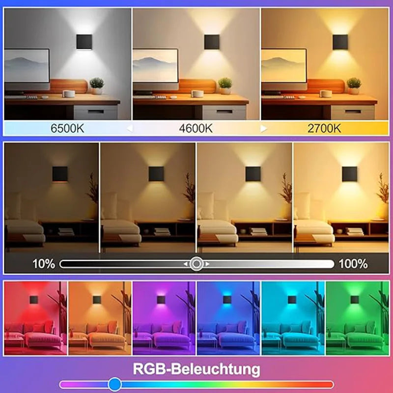 Arandela LED Smart 12W RGB WiFi e Zigbee — Controle por App Atmosfera Decorativa