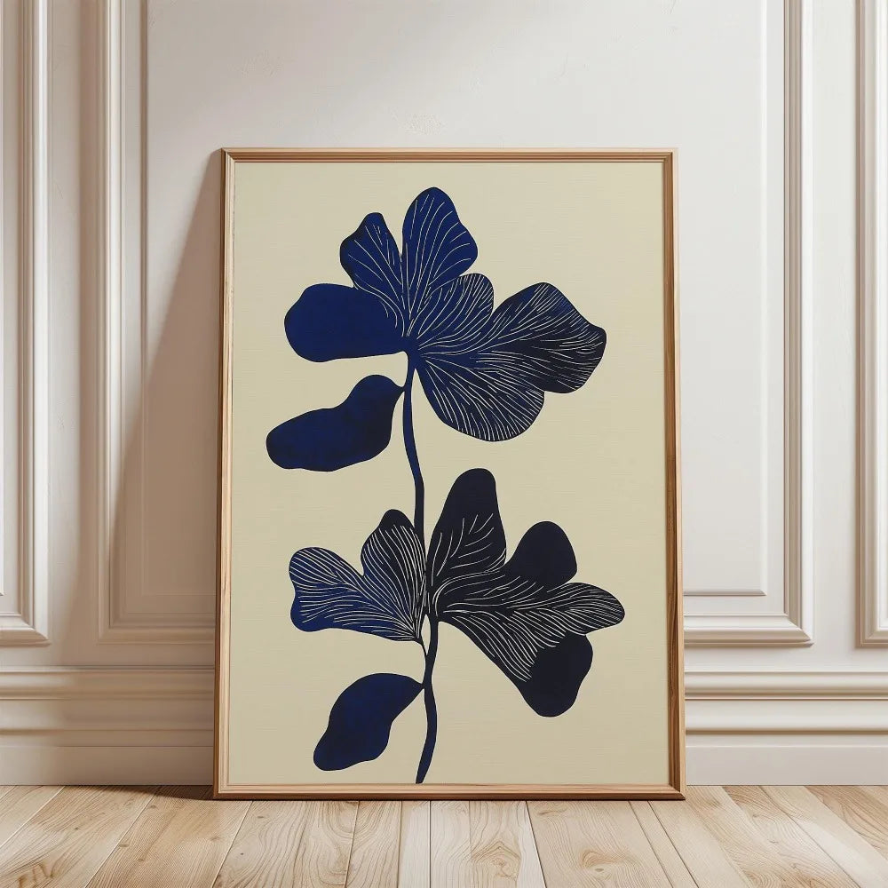 Quadro Decorativo Floral Bege Retrô sem Moldura — Arte Botânica para Sala