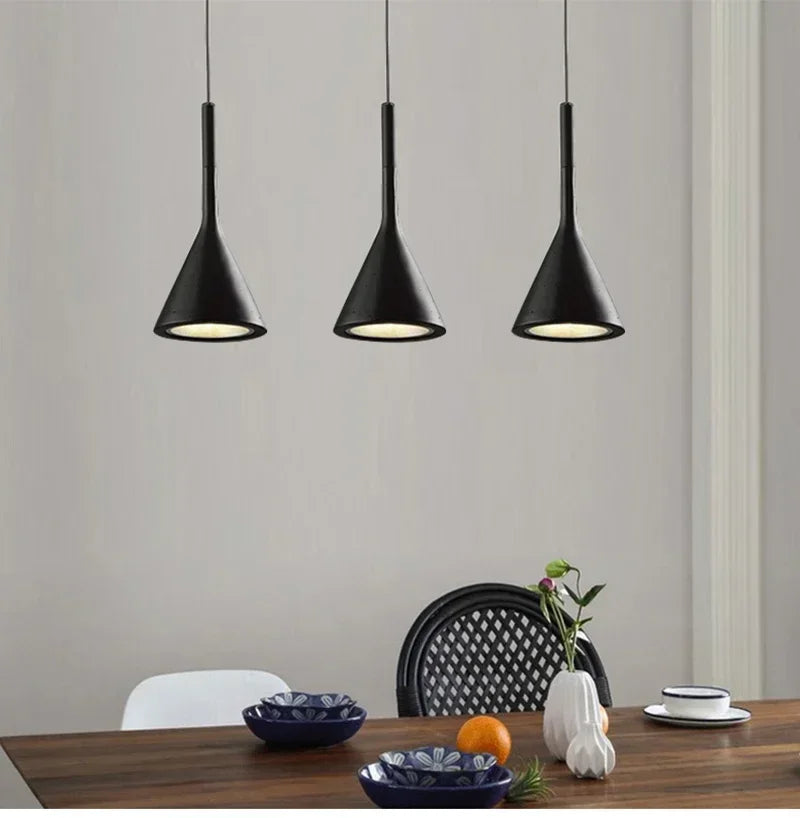 Pendente LED E27 Preto e Branco — Luminária de Mesa para Quarto e Sala de Jantar