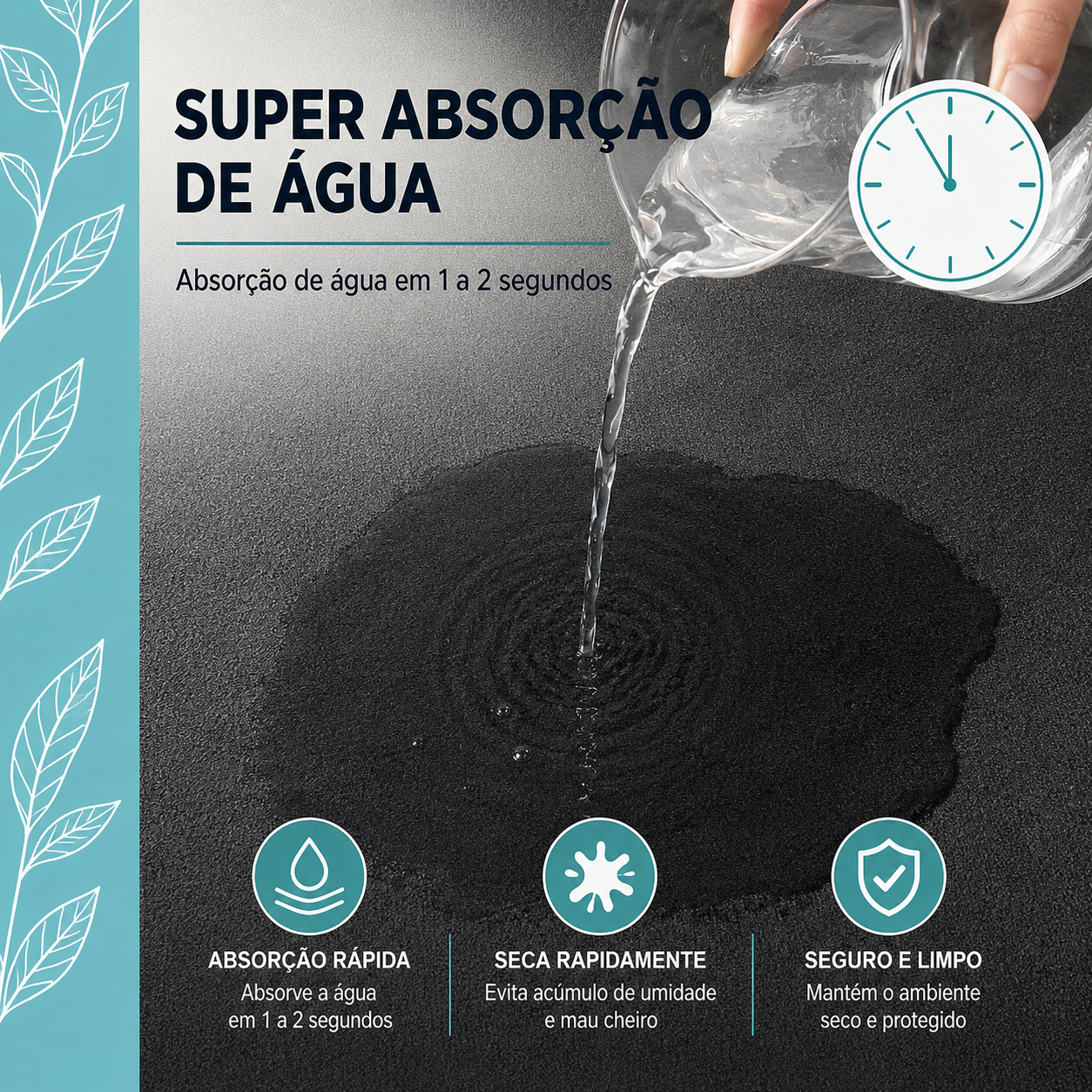 Tapete de Banheiro Veludo Coral Antiderrapante — Absorvente Secagem Ultra Rápida Cor Sólida